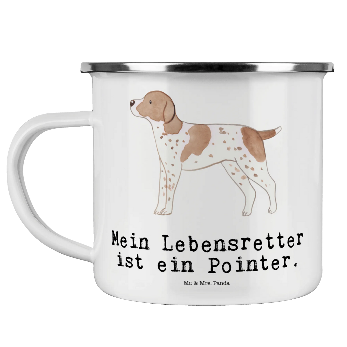 Enamel camping mug Pointer Lifesaver hiking mug, camping mug, campfire mug, camping metal cup, steel mug for camping, camp coffee mug, enamel mug, backpacking mug, tin coffee cup, travel mug, metal cup, outdoor cup, enamel camping cup, adventure mug, enamel drinking mug, metal camping mug, lightweight camping mug, stainless steel drinking cup, bushcraft mug, camper mug, Dog, dog breed, purebred dog, dog owner, gift, animal lover, giving, puppy