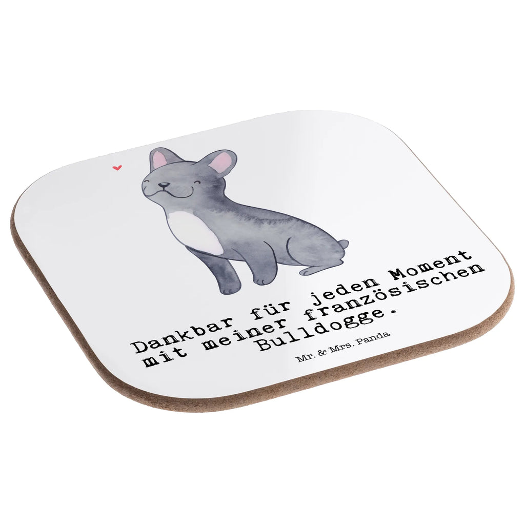 Square coaster French Bulldog Moment breakfast, party, glass coasters, gift, Coasters, gifts, presents, Dog, dog breed, purebred dog, dog owner, animal lover, giving, puppy