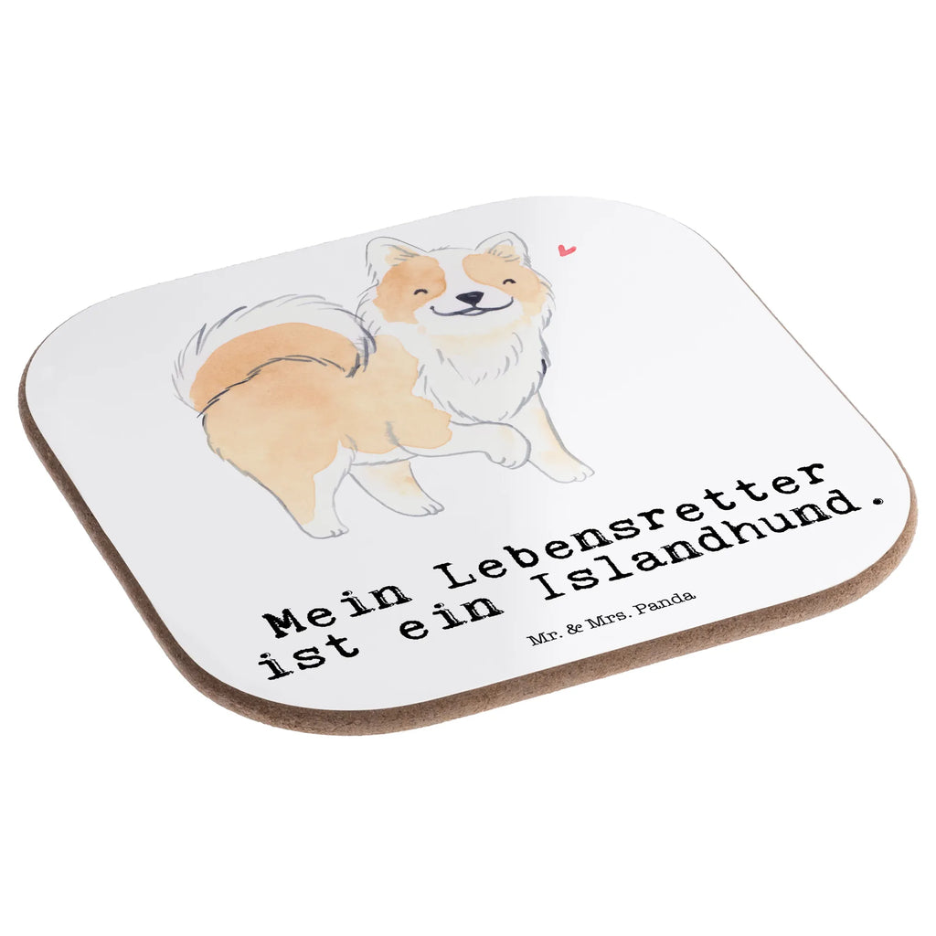 Square coaster Icelandic Sheepdog Lifesaver breakfast, Coasters, presents, party, gift, gifts, glass coasters, Dog, dog breed, purebred dog, dog owner, animal lover, giving, puppy