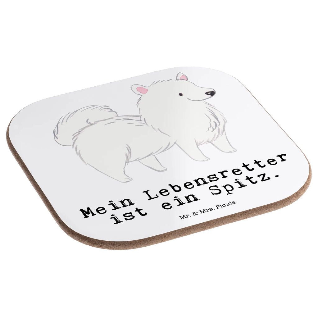 Square coaster Spitz Lifesaver gift, breakfast, glass coasters, gifts, presents, Coasters, party, Dog, dog breed, purebred dog, dog owner, animal lover, giving, puppy