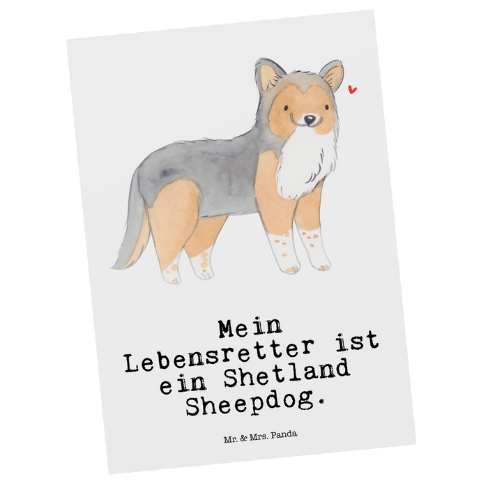 Postkarte Shetland Sheepdog Lebensretter