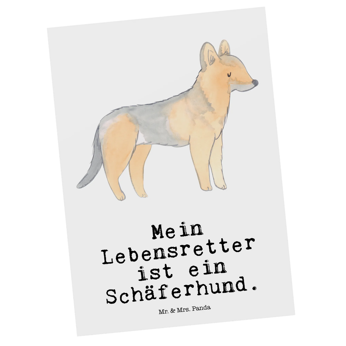 Postcard German Shepherd Lifesaver letter, invitation, card, Postcard, invitation card, postcards, gift, gift card, paper, Dog, dog breed, purebred dog, dog owner, animal lover, giving, puppy