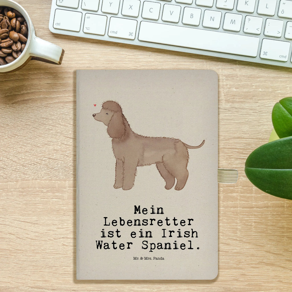 Cotton notebook Irish Water Spaniel Lifesaver notepad, entry book, diary, sketchbook, journal, notes, address book, notebook, writing book, Dog, dog breed, purebred dog, dog owner, gift, animal lover, giving, puppy