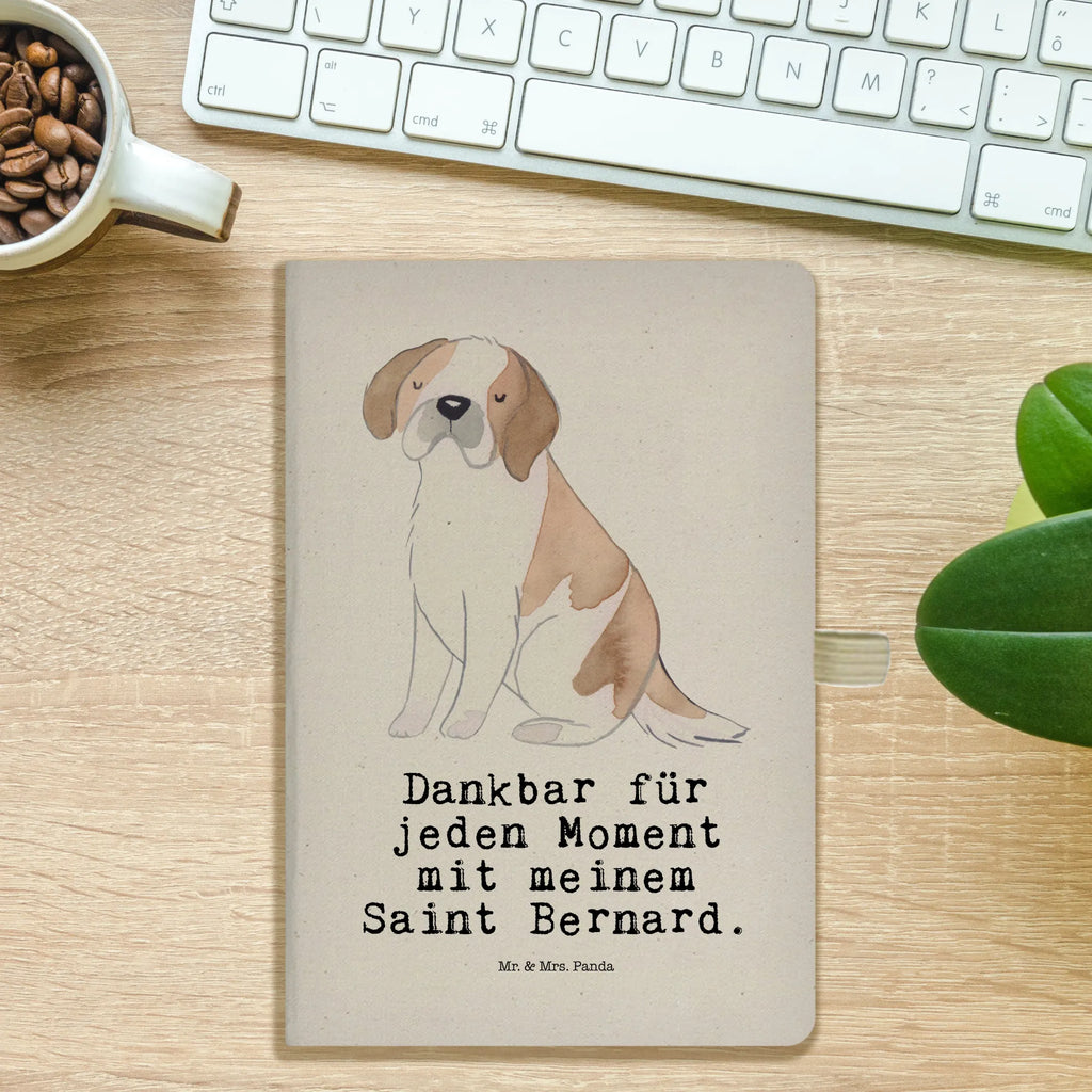 Cotton notebook Saint Bernard Moment notepad, writing book, notebook, diary, entry book, journal, address book, notes, sketchbook, Dog, dog breed, purebred dog, dog owner, gift, animal lover, giving, puppy