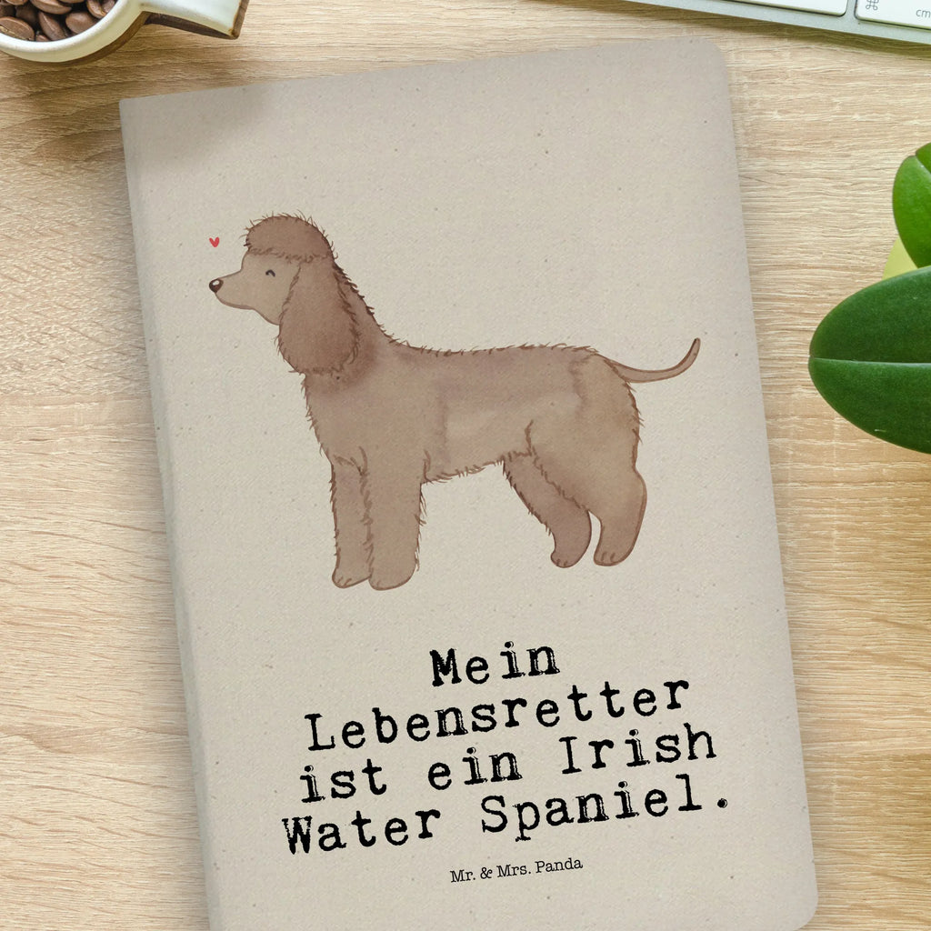 Cotton notebook Irish Water Spaniel Lifesaver notepad, entry book, diary, sketchbook, journal, notes, address book, notebook, writing book, Dog, dog breed, purebred dog, dog owner, gift, animal lover, giving, puppy