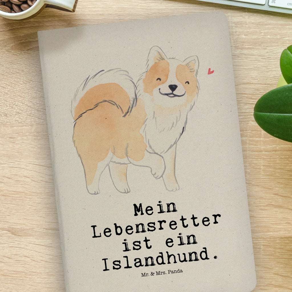 Cotton notebook Icelandic Sheepdog Lifesaver notepad, journal, writing book, notes, address book, entry book, diary, sketchbook, notebook, Dog, dog breed, purebred dog, dog owner, gift, animal lover, giving, puppy