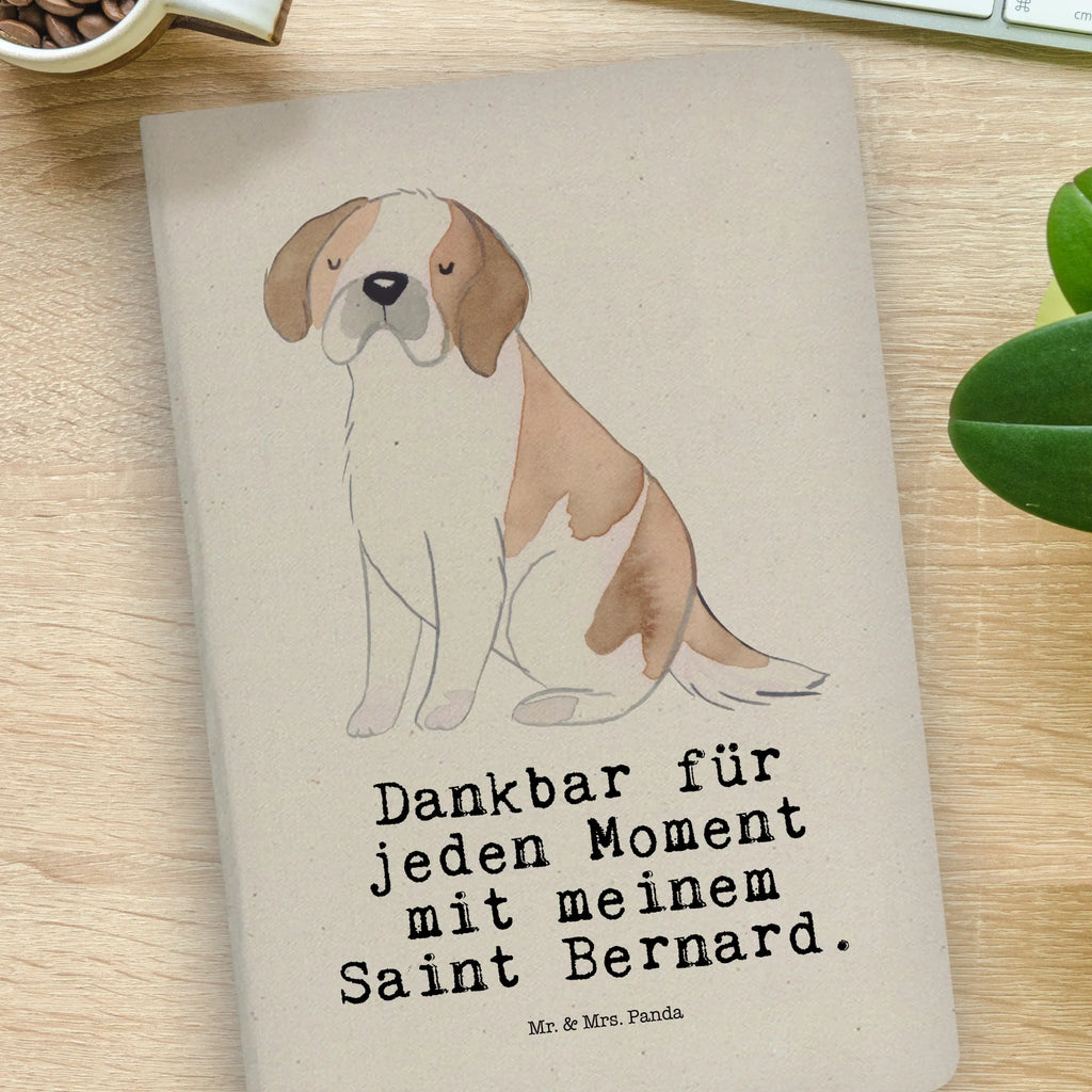 Cotton notebook Saint Bernard Moment notepad, writing book, notebook, diary, entry book, journal, address book, notes, sketchbook, Dog, dog breed, purebred dog, dog owner, gift, animal lover, giving, puppy
