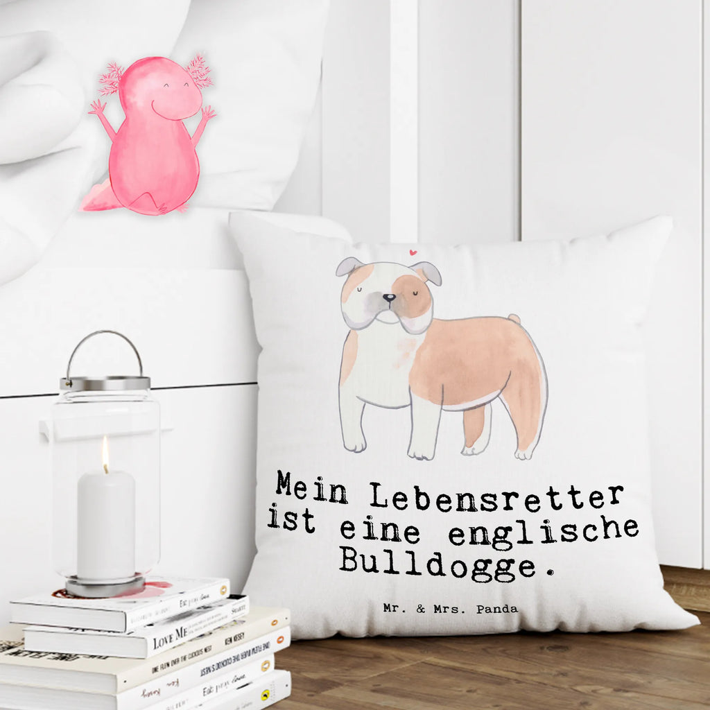 Cushion English Bulldog Lifesaver cushion, soft, 40 x 40, 40x40, Pillow, pad, bed, bedroom, pillow case, couch, sofa, pillows, fluffy, settee, Dog, dog breed, purebred dog, dog owner, gift, animal lover, giving, puppy