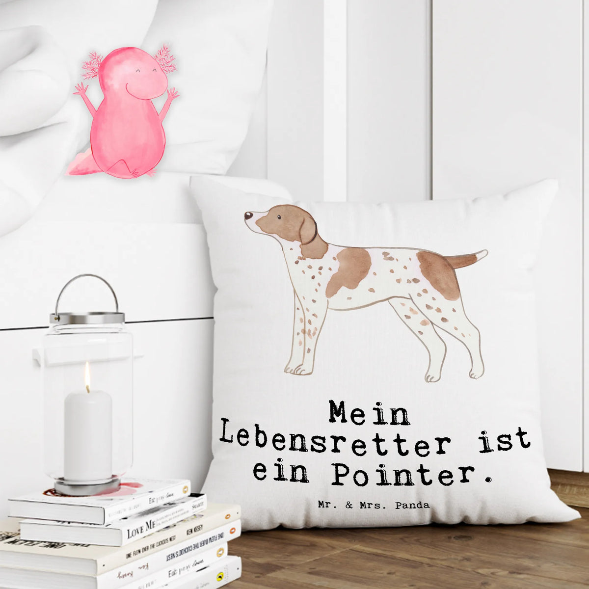 Cushion Pointer Lifesaver soft, 40 x 40, fluffy, 40x40, Pillow, cushion, pillows, couch, bedroom, sofa, settee, bed, pad, pillow case, Dog, dog breed, purebred dog, dog owner, gift, animal lover, giving, puppy