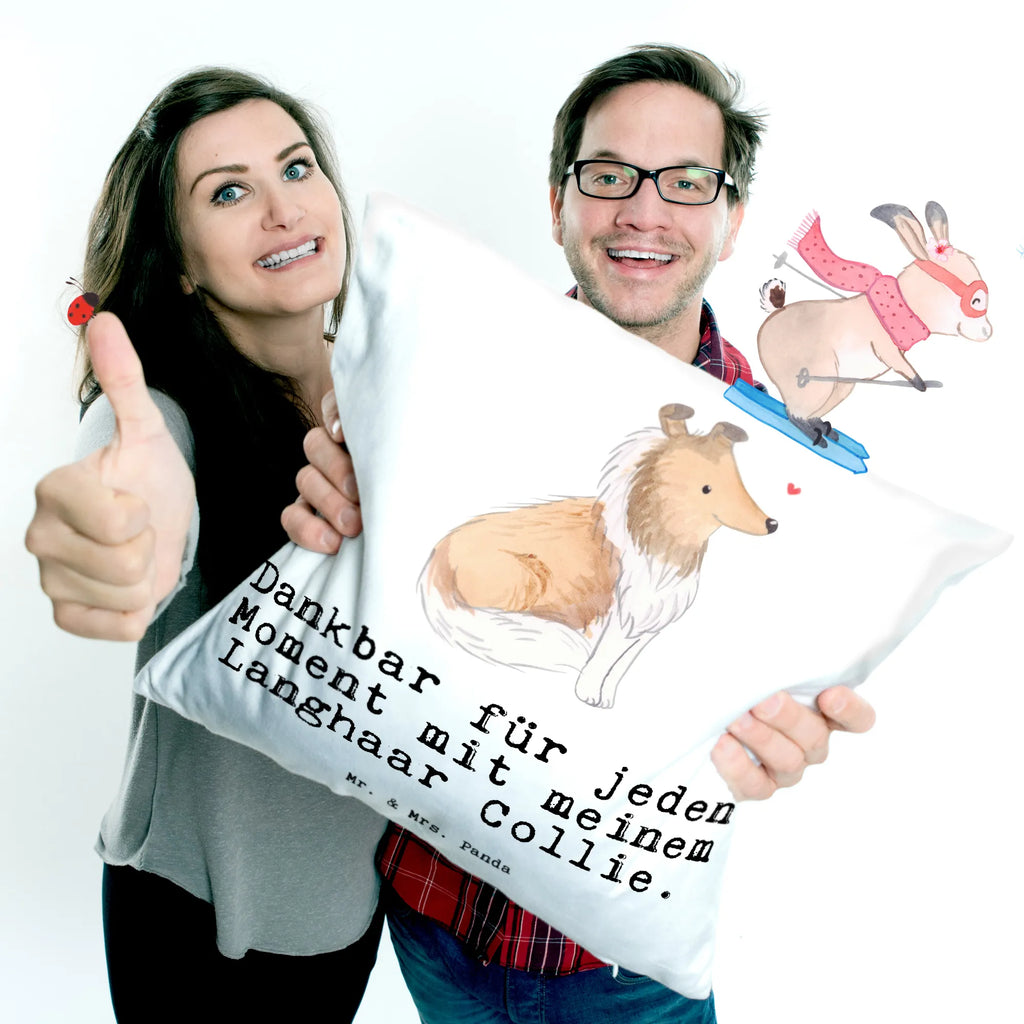 Cushion Long-haired Collie Moment Pillow, pillow case, cushion, 40 x 40, settee, couch, pillows, fluffy, sofa, bedroom, soft, bed, pad, 40x40, Dog, dog breed, purebred dog, dog owner, gift, animal lover, giving, puppy