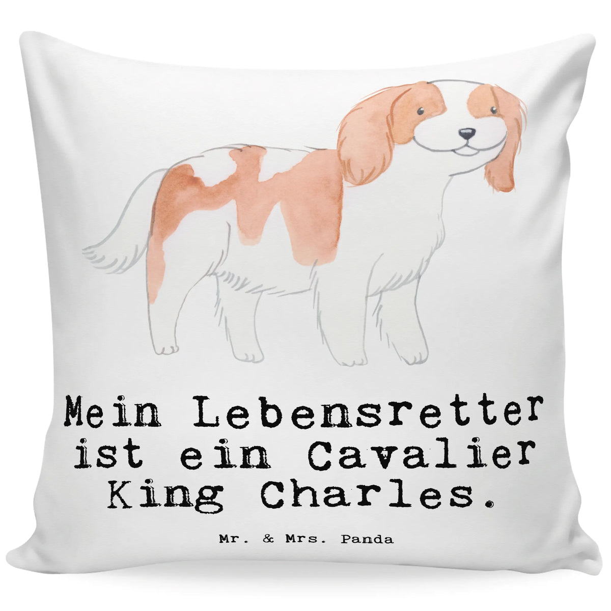 Cushion Cavalier King Charles Spaniel lifesaver bedroom, pad, fluffy, couch, bed, cushion, 40 x 40, settee, sofa, pillow case, 40x40, soft, Pillow, pillows, Dog, dog breed, purebred dog, dog owner, gift, animal lover, giving, puppy