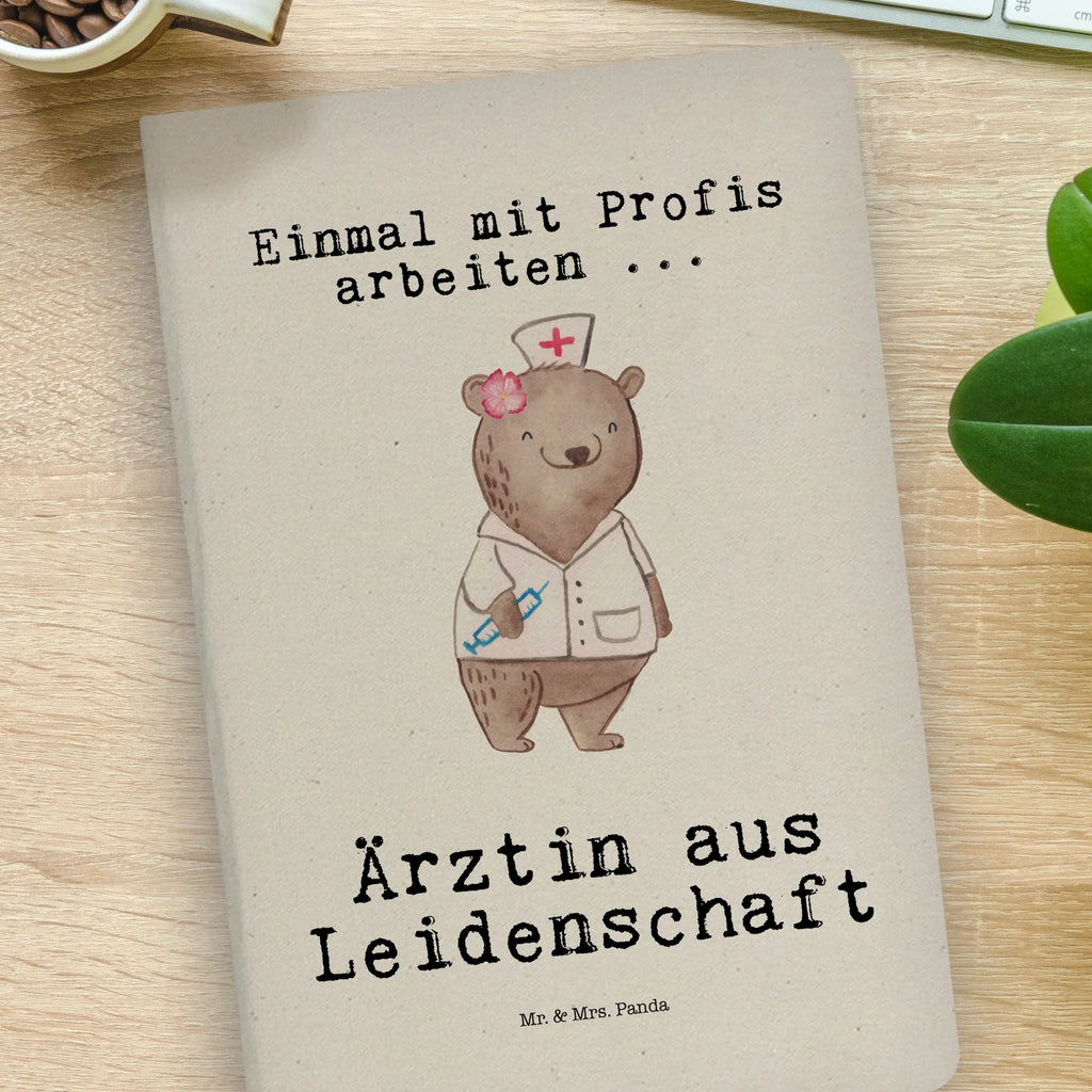 Bawełniany notatnik DIN A4 lekarka pasja Zawód, Wykształcenie, Jubileusz, Pożegnanie, Emerytura, Kolega, Koleżanka, Prezent, Dawać, Pracownik, Współpracownik, Firma, Dziękuję, Dziękuję bardzo