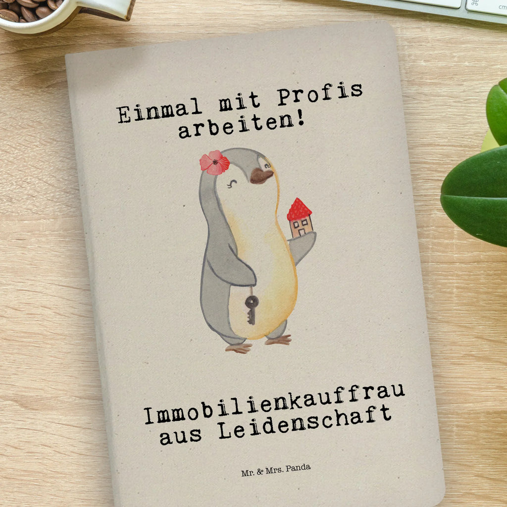 Bawełniany notatnik DIN A4 agentka nieruchomości Pasja Zawód, Wykształcenie, Jubileusz, Pożegnanie, Emerytura, Kolega, Koleżanka, Prezent, Dawać, Pracownik, Współpracownik, Firma, Dziękuję, Dziękuję bardzo