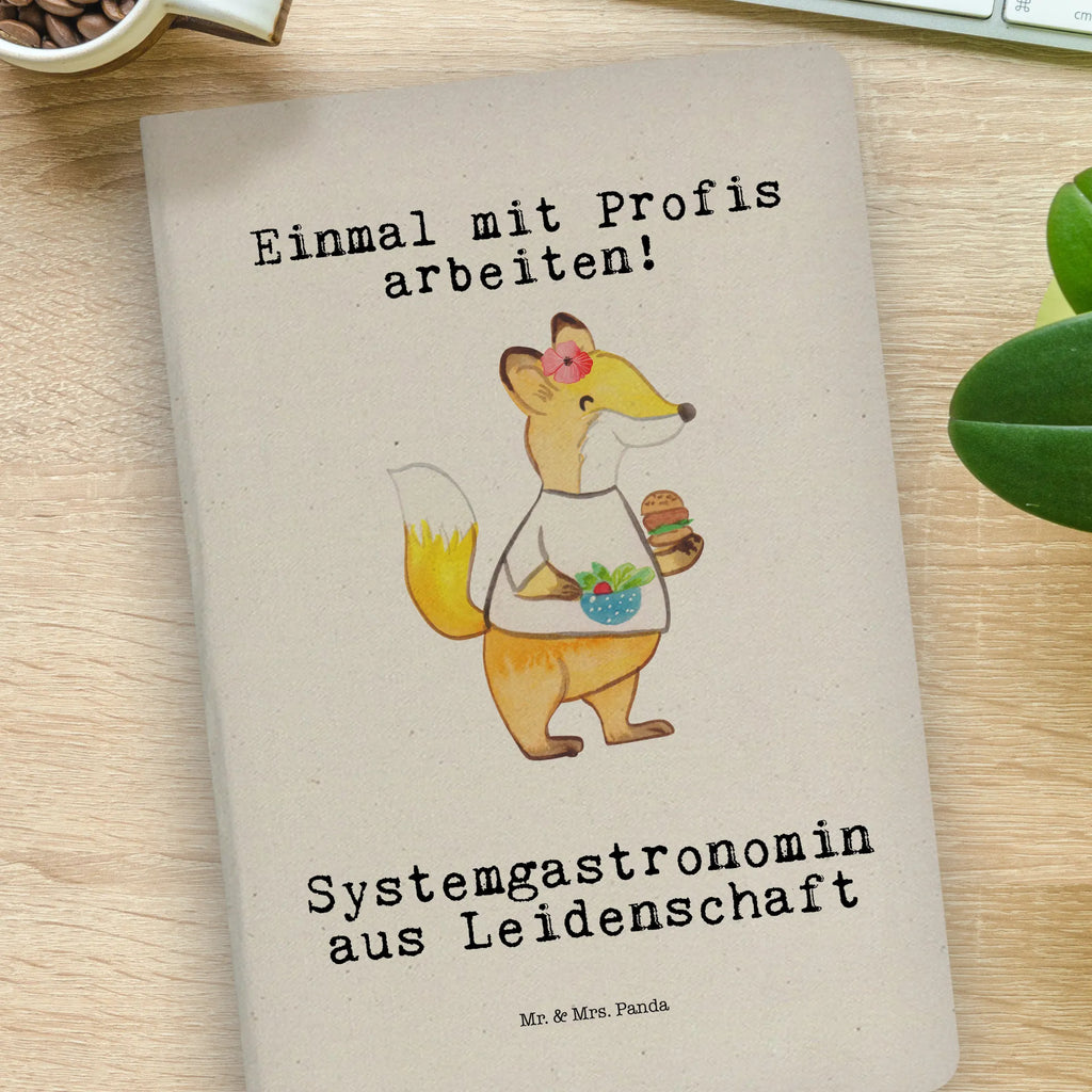 Bawełniany notatnik DIN A4 Systemgastronomka pasja Zawód, Wykształcenie, Jubileusz, Pożegnanie, Emerytura, Kolega, Koleżanka, Prezent, Dawać, Pracownik, Współpracownik, Firma, Dziękuję, Dziękuję bardzo