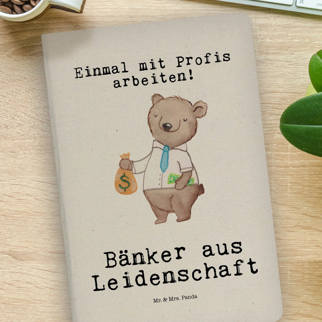 Cotton notebook Banker Passion entry book, diary, sketchbook, notepad, journal, writing book, notebook, notes, address book, gift, gift idea, best, farewell gift, passing exam, anniversary, retirement, promotion, job start, sayings, funny, profession