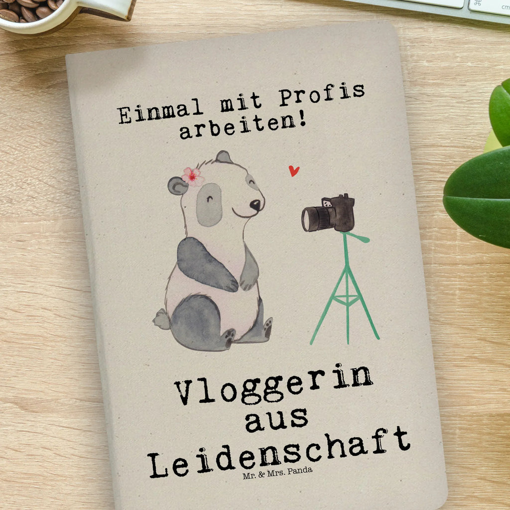 Bawełniany notatnik DIN A4 Vlogerka pasja Zawód, Wykształcenie, Jubileusz, Pożegnanie, Emerytura, Kolega, Koleżanka, Prezent, Dawać, Pracownik, Współpracownik, Firma, Dziękuję, Dziękuję bardzo