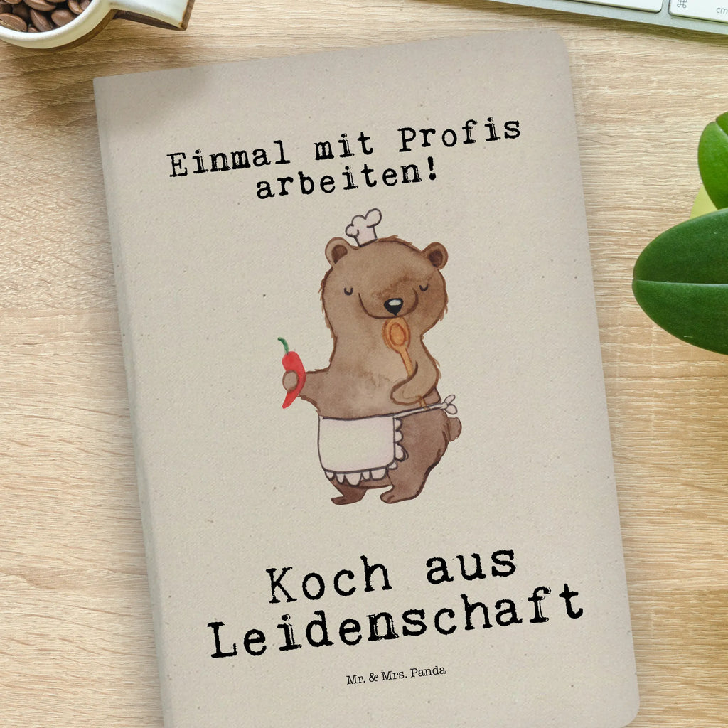 Bawełniany notatnik DIN A4 kucharz Pasja Zawód, Wykształcenie, Jubileusz, Pożegnanie, Emerytura, Kolega, Koleżanka, Prezent, Dawać, Pracownik, Współpracownik, Firma, Dziękuję, Dziękuję bardzo
