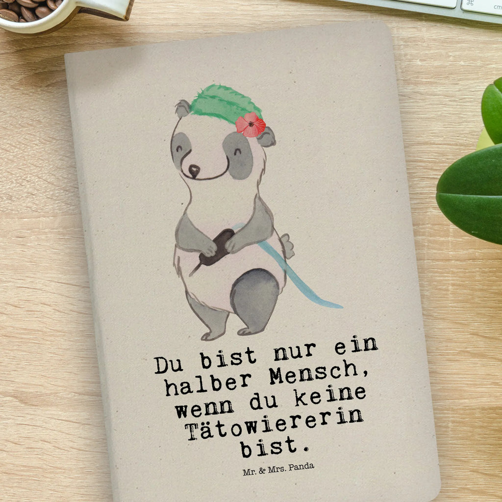 Bawełniany notatnik DIN A4 Tatuażystka serce Zawód, Wykształcenie, Jubileusz, Pożegnanie, Emerytura, Kolega, Koleżanka, Prezent, Dawać, Pracownik, Współpracownik, Firma, Dziękuję, Dziękuję bardzo