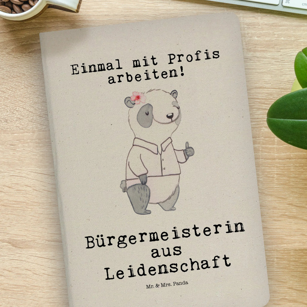 Bawełniany notatnik DIN A4 burmistrzyni Pasja Zawód, Wykształcenie, Jubileusz, Pożegnanie, Emerytura, Kolega, Koleżanka, Prezent, Dawać, Pracownik, Współpracownik, Firma, Dziękuję, Dziękuję bardzo