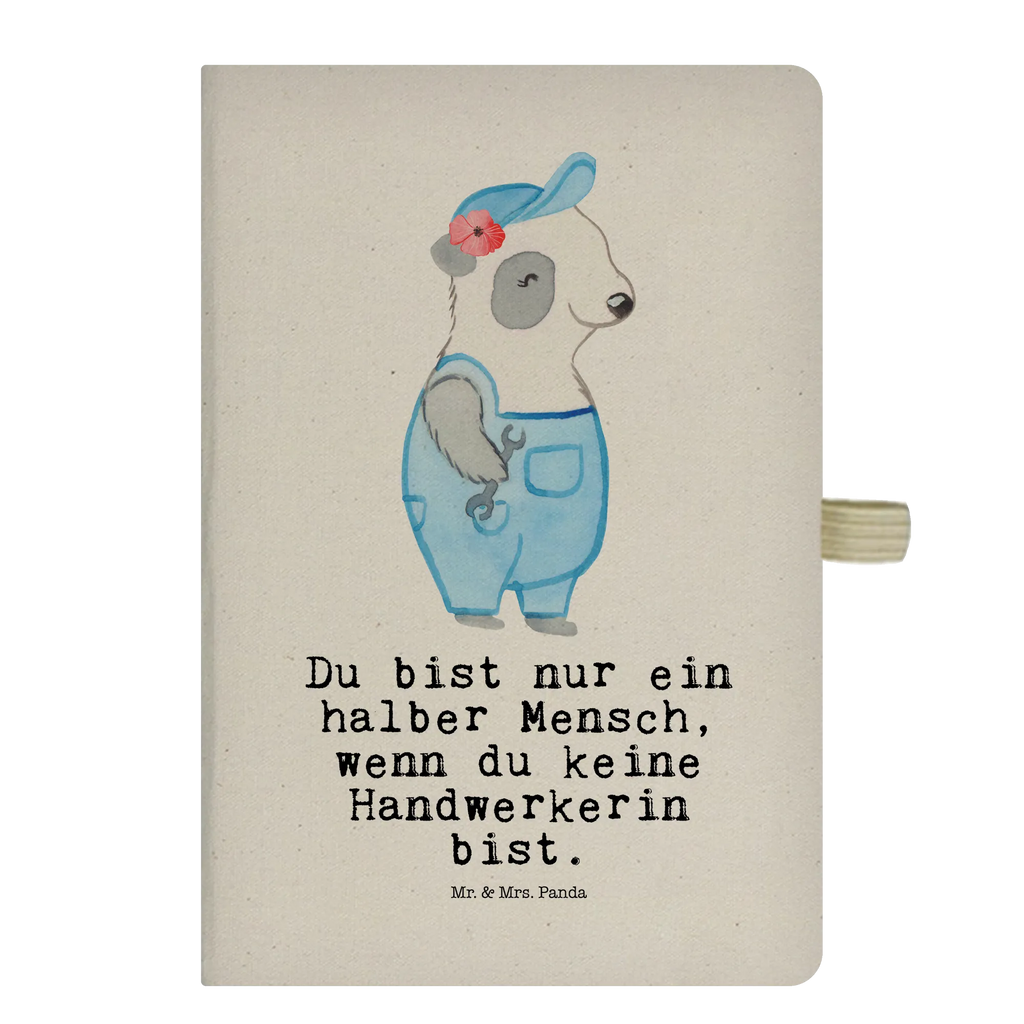 Bawełniany notatnik DIN A4 rzemieślniczka serce Zawód, Wykształcenie, Jubileusz, Pożegnanie, Emerytura, Kolega, Koleżanka, Prezent, Dawać, Pracownik, Współpracownik, Firma, Dziękuję, Dziękuję bardzo