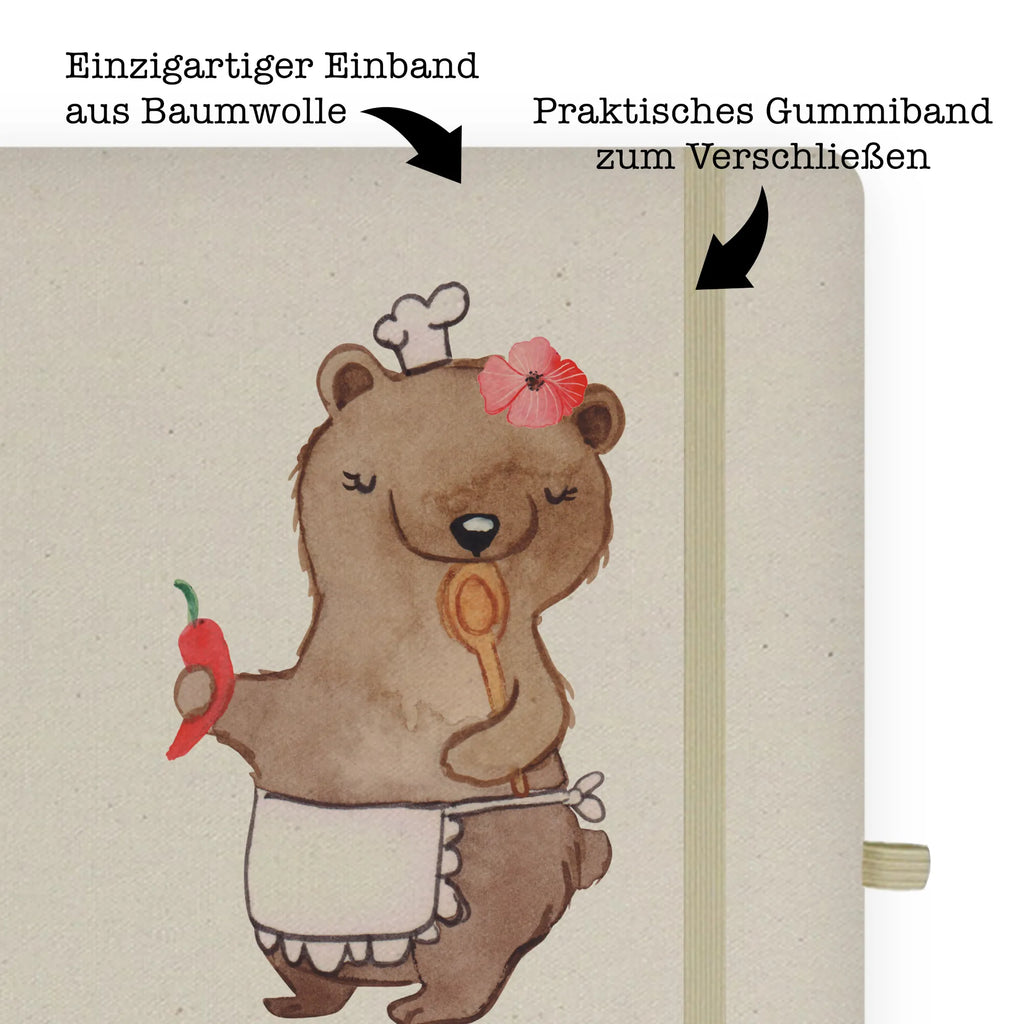 Bawełniany notatnik DIN A4 kucharka serce Zawód, Wykształcenie, Jubileusz, Pożegnanie, Emerytura, Kolega, Koleżanka, Prezent, Dawać, Pracownik, Współpracownik, Firma, Dziękuję, Dziękuję bardzo