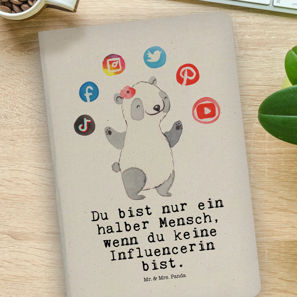 Bawełniany notatnik DIN A4 Influencerka serce Zawód, Wykształcenie, Jubileusz, Pożegnanie, Emerytura, Kolega, Koleżanka, Prezent, Dawać, Pracownik, Współpracownik, Firma, Dziękuję, Dziękuję bardzo