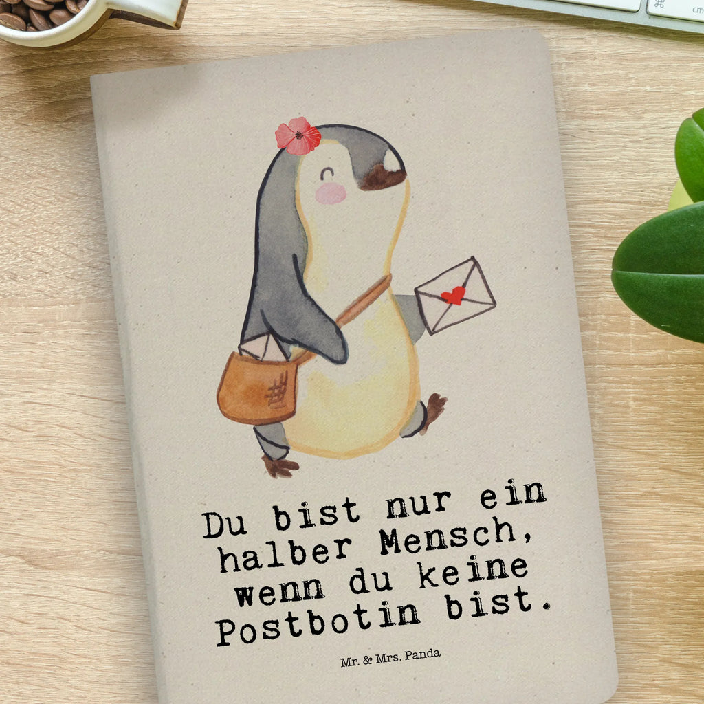 Cotton notebook mailwoman heart entry book, notepad, notes, journal, sketchbook, address book, notebook, writing book, diary, gift, gift idea, best, farewell gift, passing exam, anniversary, retirement, promotion, job start, sayings, funny, profession