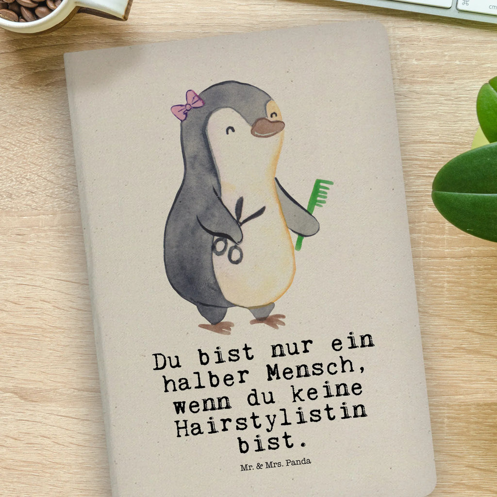 Bawełniany notatnik DIN A4 fryzjerka serce Zawód, Wykształcenie, Jubileusz, Pożegnanie, Emerytura, Kolega, Koleżanka, Prezent, Dawać, Pracownik, Współpracownik, Firma, Dziękuję, Dziękuję bardzo