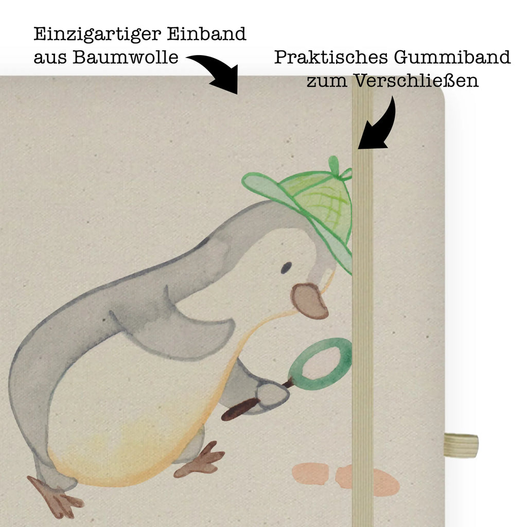 Bawełniany notatnik DIN A4 detektyw serce Zawód, Wykształcenie, Jubileusz, Pożegnanie, Emerytura, Kolega, Koleżanka, Prezent, Dawać, Pracownik, Współpracownik, Firma, Dziękuję, Dziękuję bardzo