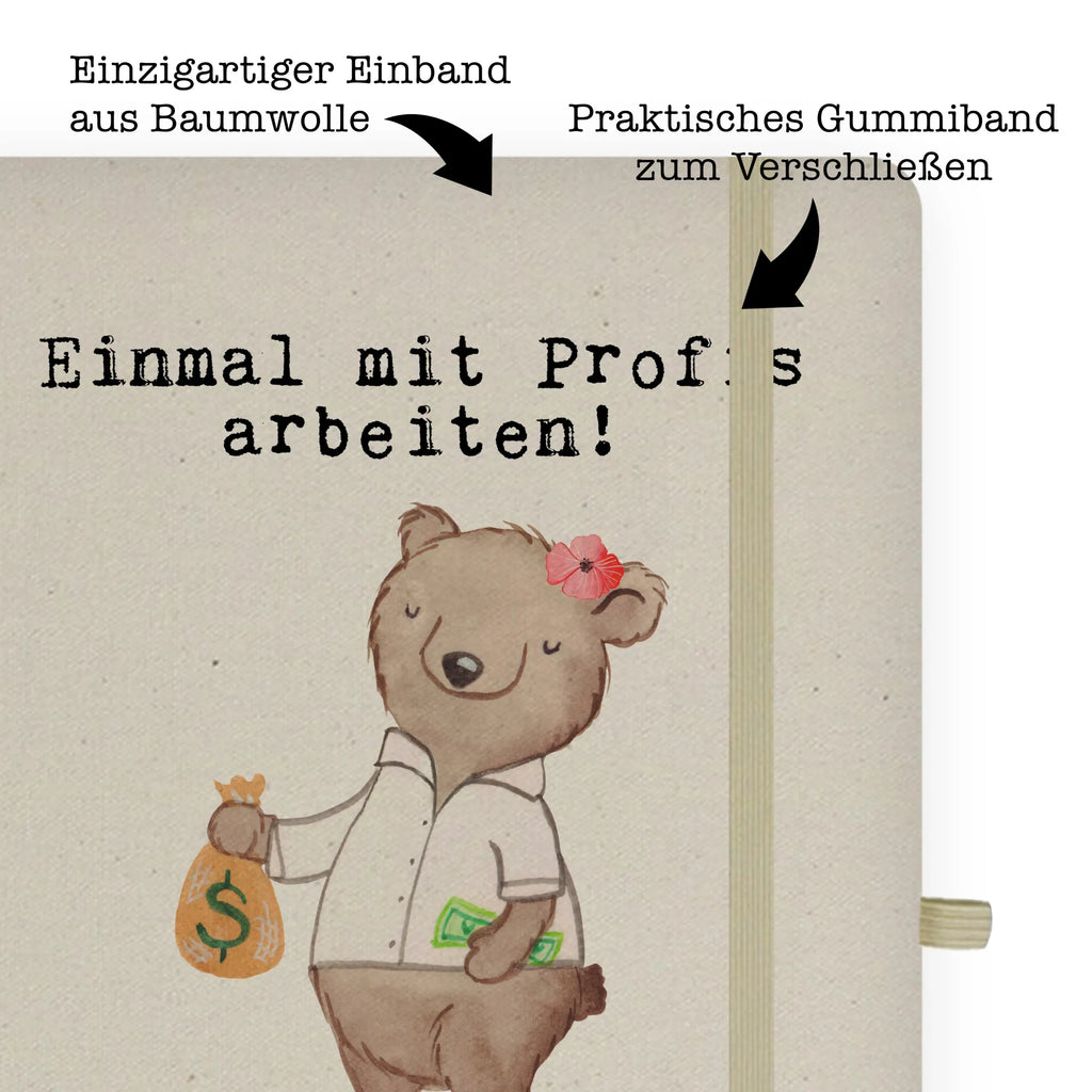 Bawełniany notatnik DIN A4 bankierka Pasja Zawód, Wykształcenie, Jubileusz, Pożegnanie, Emerytura, Kolega, Koleżanka, Prezent, Dawać, Pracownik, Współpracownik, Firma, Dziękuję, Dziękuję bardzo