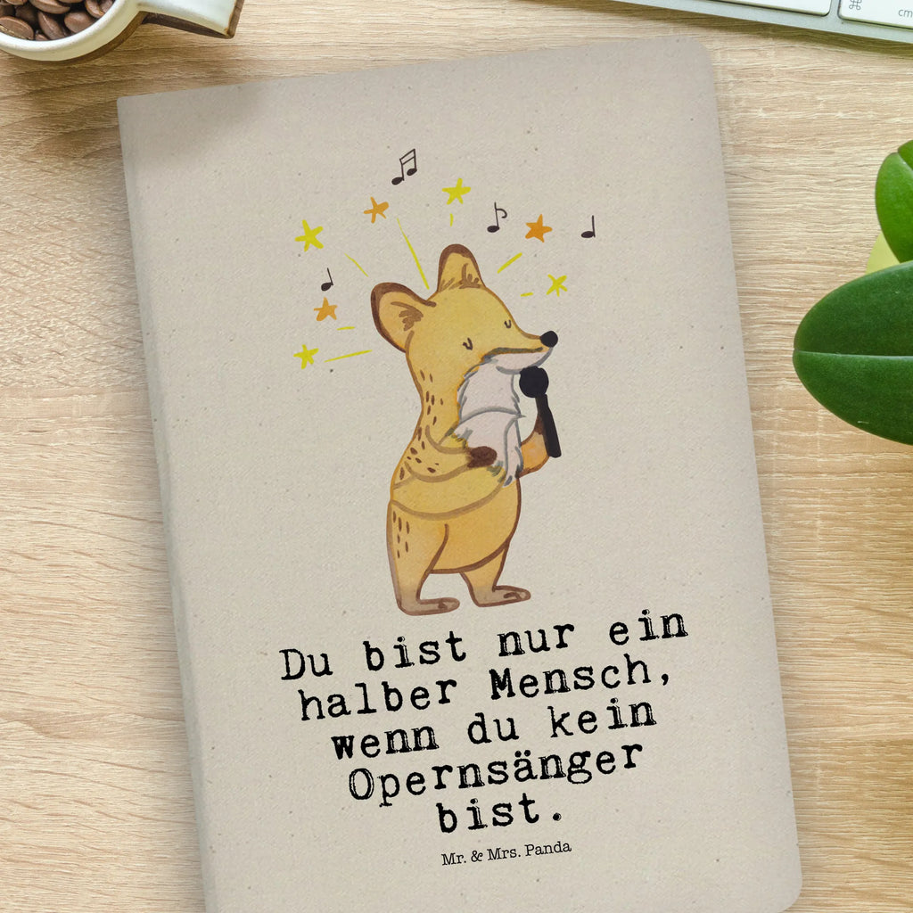 Bawełniany notatnik DIN A4 śpiewak operowy serce Zawód, Wykształcenie, Jubileusz, Pożegnanie, Emerytura, Kolega, Koleżanka, Prezent, Dawać, Pracownik, Współpracownik, Firma, Dziękuję, Dziękuję bardzo