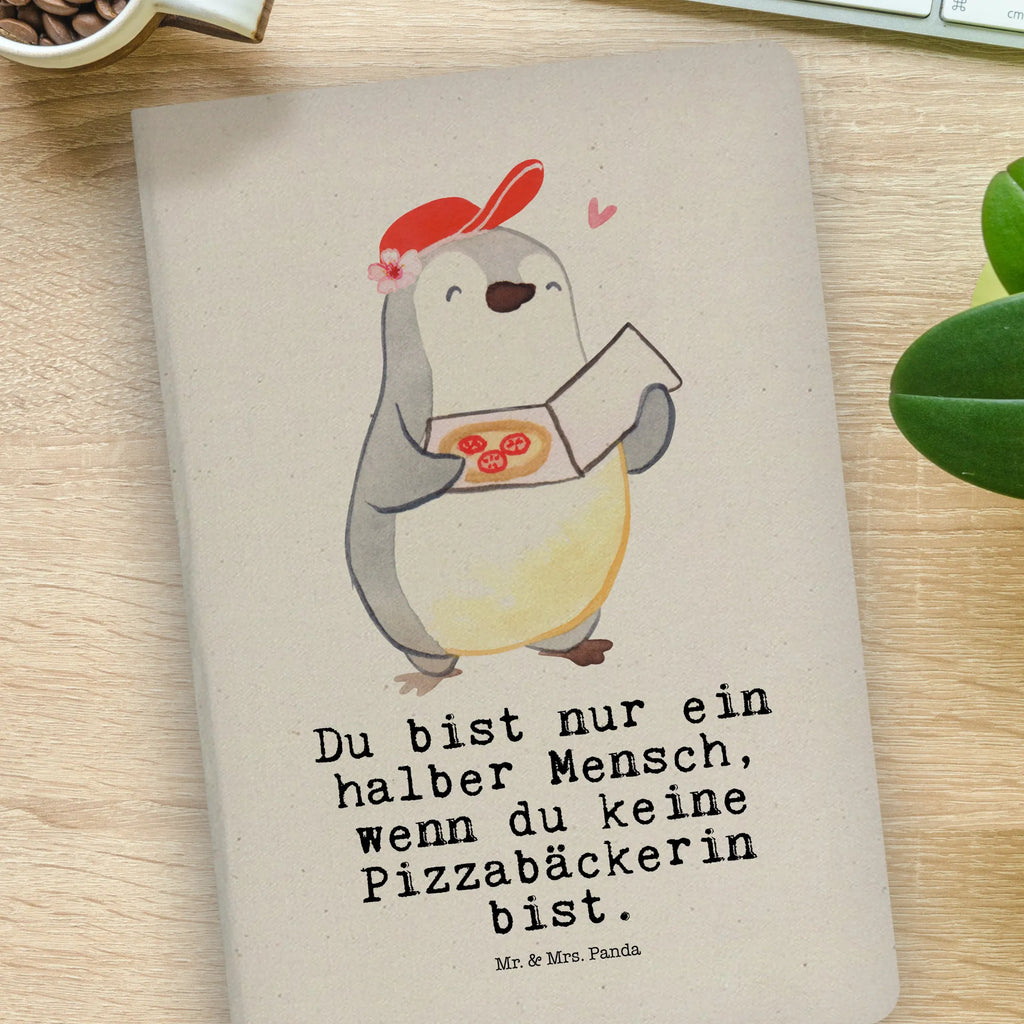 Bawełniany notatnik DIN A4 piekarka pizzy serce Zawód, Wykształcenie, Jubileusz, Pożegnanie, Emerytura, Kolega, Koleżanka, Prezent, Dawać, Pracownik, Współpracownik, Firma, Dziękuję, Dziękuję bardzo