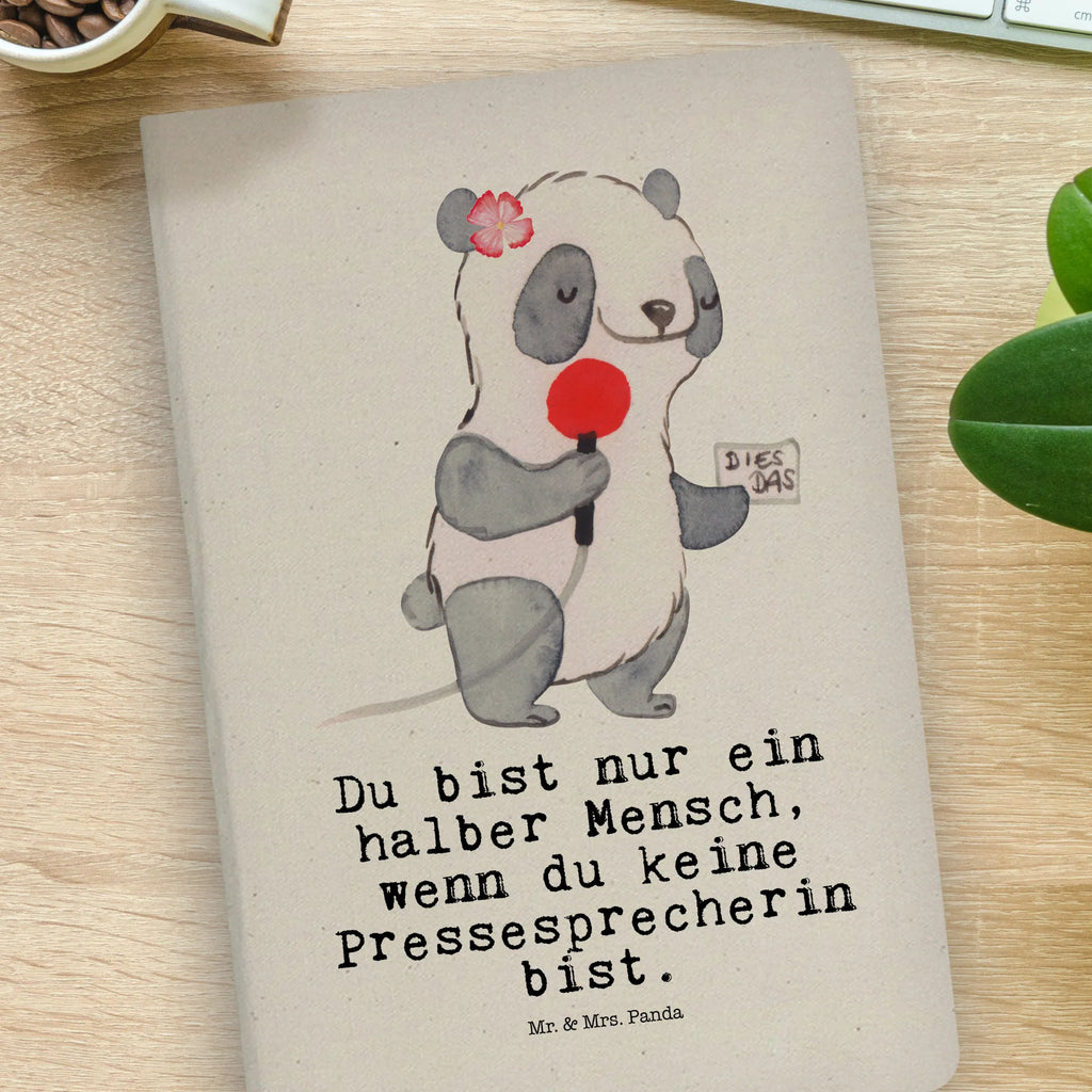 Bawełniany notatnik DIN A4 Rzeczniczka prasowa serce Zawód, Wykształcenie, Jubileusz, Pożegnanie, Emerytura, Kolega, Koleżanka, Prezent, Dawać, Pracownik, Współpracownik, Firma, Dziękuję, Dziękuję bardzo