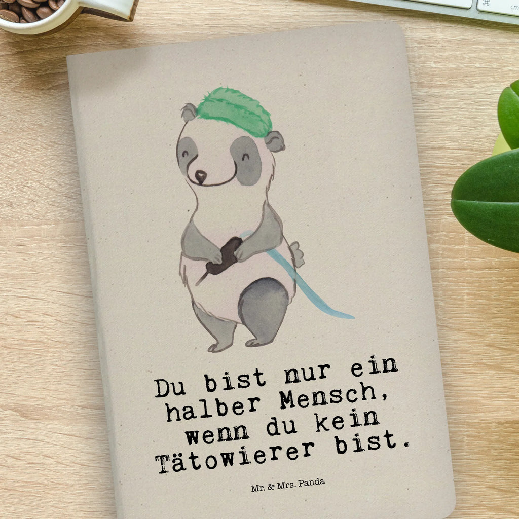 Bawełniany notatnik DIN A4 Tatuażysta serce Zawód, Wykształcenie, Jubileusz, Pożegnanie, Emerytura, Kolega, Koleżanka, Prezent, Dawać, Pracownik, Współpracownik, Firma, Dziękuję, Dziękuję bardzo