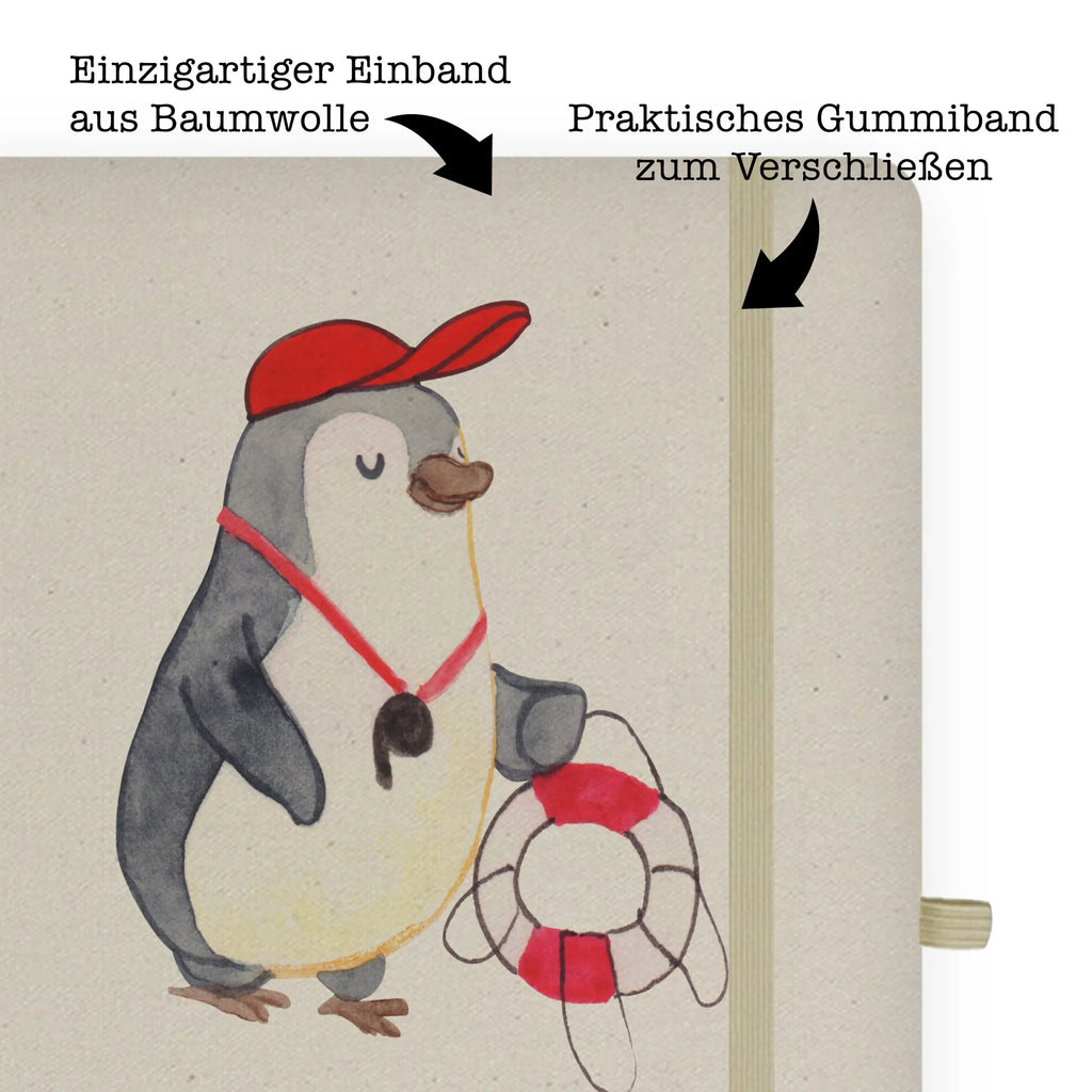 Cotton notebook lifeguard Heart sketchbook, entry book, notepad, diary, journal, notes, writing book, address book, notebook, gift, gift idea, best, farewell gift, passing exam, anniversary, retirement, promotion, job start, sayings, funny, profession