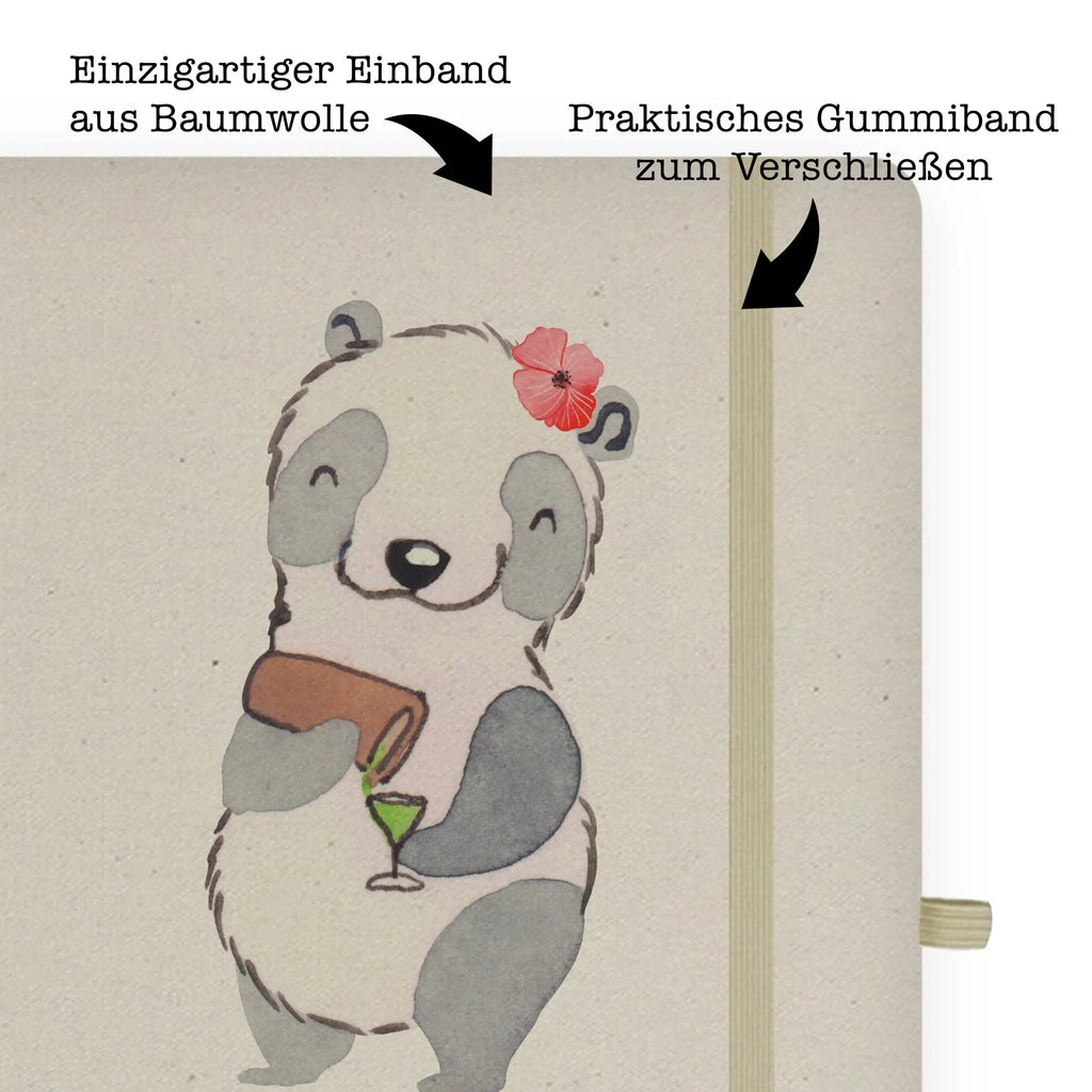 Bawełniany notatnik DIN A4 Barkeeperka serce Zawód, Wykształcenie, Jubileusz, Pożegnanie, Emerytura, Kolega, Koleżanka, Prezent, Dawać, Pracownik, Współpracownik, Firma, Dziękuję, Dziękuję bardzo