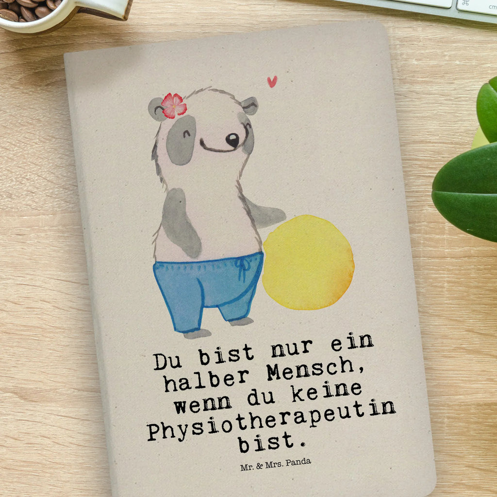 Bawełniany notatnik DIN A4 Fizjoterapeutka serce Zawód, Wykształcenie, Jubileusz, Pożegnanie, Emerytura, Kolega, Koleżanka, Prezent, Dawać, Pracownik, Współpracownik, Firma, Dziękuję, Dziękuję bardzo