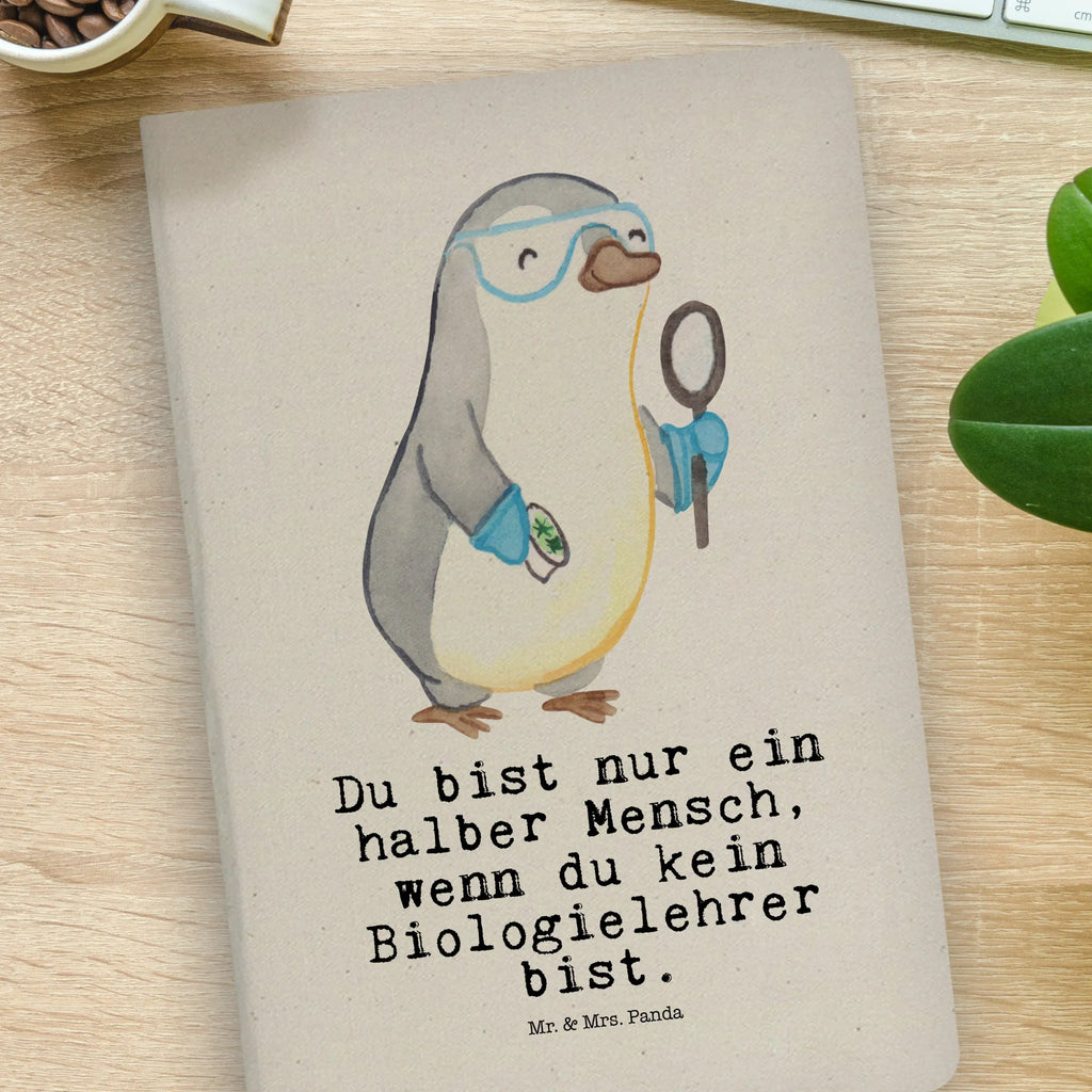 Bawełniany notatnik DIN A4 nauczyciel biologii serce Zawód, Wykształcenie, Jubileusz, Pożegnanie, Emerytura, Kolega, Koleżanka, Prezent, Dawać, Pracownik, Współpracownik, Firma, Dziękuję, Dziękuję bardzo