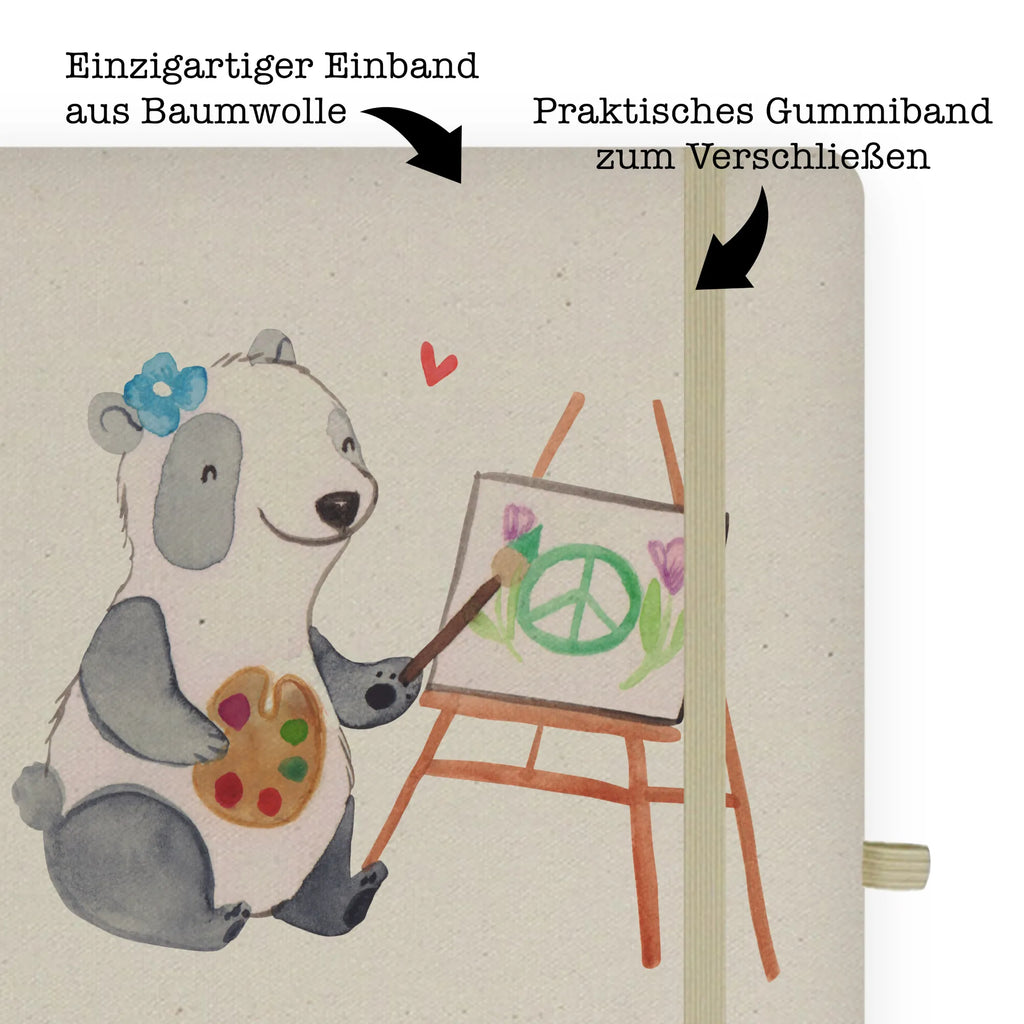 Bawełniany notatnik DIN A4 Artystka serce Zawód, Wykształcenie, Jubileusz, Pożegnanie, Emerytura, Kolega, Koleżanka, Prezent, Dawać, Pracownik, Współpracownik, Firma, Dziękuję, Dziękuję bardzo