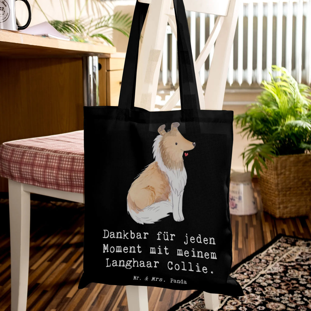 Tote bag Long-haired Collie Moment Stoffbeutel, Tasche, Laptoptasche, Einkaufstüte, Jutetasche, Schultertasche, Umhängetasche, Strandtasche, Einkaufstasche, Shopper, Tragetasche, Beutel, Stofftasche, Jutebeutel, Beuteltasche, Badetasche, Hund, Hunderasse, Rassehund, Hundebesitzer, Geschenk, Tierfreund, Schenken, Welpe, Langhaar Collie, britischer Hütehund