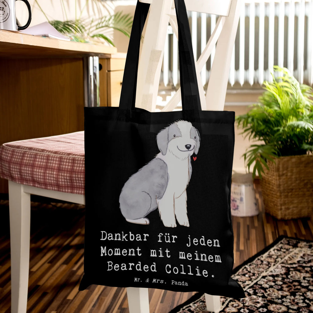 Tote bag Bearded Collie moment Shopper, Jutetasche, Beutel, Laptoptasche, Tasche, Stoffbeutel, Einkaufstüte, Tragetasche, Jutebeutel, Stofftasche, Schultertasche, Strandtasche, Beuteltasche, Einkaufstasche, Umhängetasche, Badetasche, Hund, Hunderasse, Rassehund, Hundebesitzer, Geschenk, Tierfreund, Schenken, Welpe, Bearded Collie, britischer Hütehund