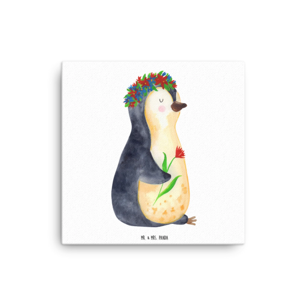 Canvas picture Penguin Flower Leinwand, Kunstdruck, Pinguin, Lebensziele, Geschenkidee, Wünsche, Lebenslust, Ziele, Motivation, Leben, Universum, Blumenkranz, Liebeskummer, Pinguine