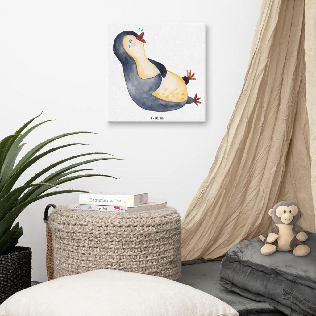 Canvas picture pingwin Śmiech Leinwand, Kunstdruck, Wanddeko, Bild, Dekoration, Pinguin, Lachen, Pinguine, lustiger Spruch, Fröhlich, Humor, Optimismus, Fröhlichkeit