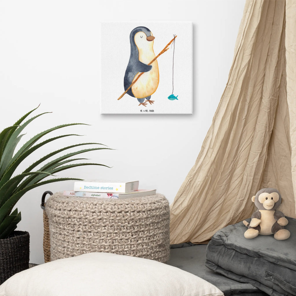 Canvas picture Penguin angler Kunstdruck, Leinwand, Pinguin, Angler, Tagesplan, Freundinnen, Wochenende, Motivation, Neustart, Hobby, Angeln, Tagträume, Geschenkidee, Planer, Plan, Pinguine, Urlaub, Geschenk