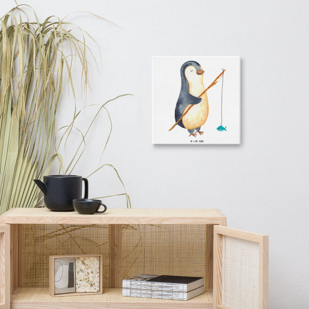 Canvas picture Penguin angler Kunstdruck, Leinwand, Pinguin, Angler, Tagesplan, Freundinnen, Wochenende, Motivation, Neustart, Hobby, Angeln, Tagträume, Geschenkidee, Planer, Plan, Pinguine, Urlaub, Geschenk