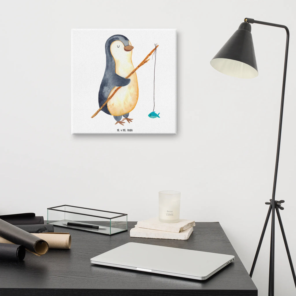 Canvas picture Penguin angler Kunstdruck, Leinwand, Pinguin, Angler, Tagesplan, Freundinnen, Wochenende, Motivation, Neustart, Hobby, Angeln, Tagträume, Geschenkidee, Planer, Plan, Pinguine, Urlaub, Geschenk