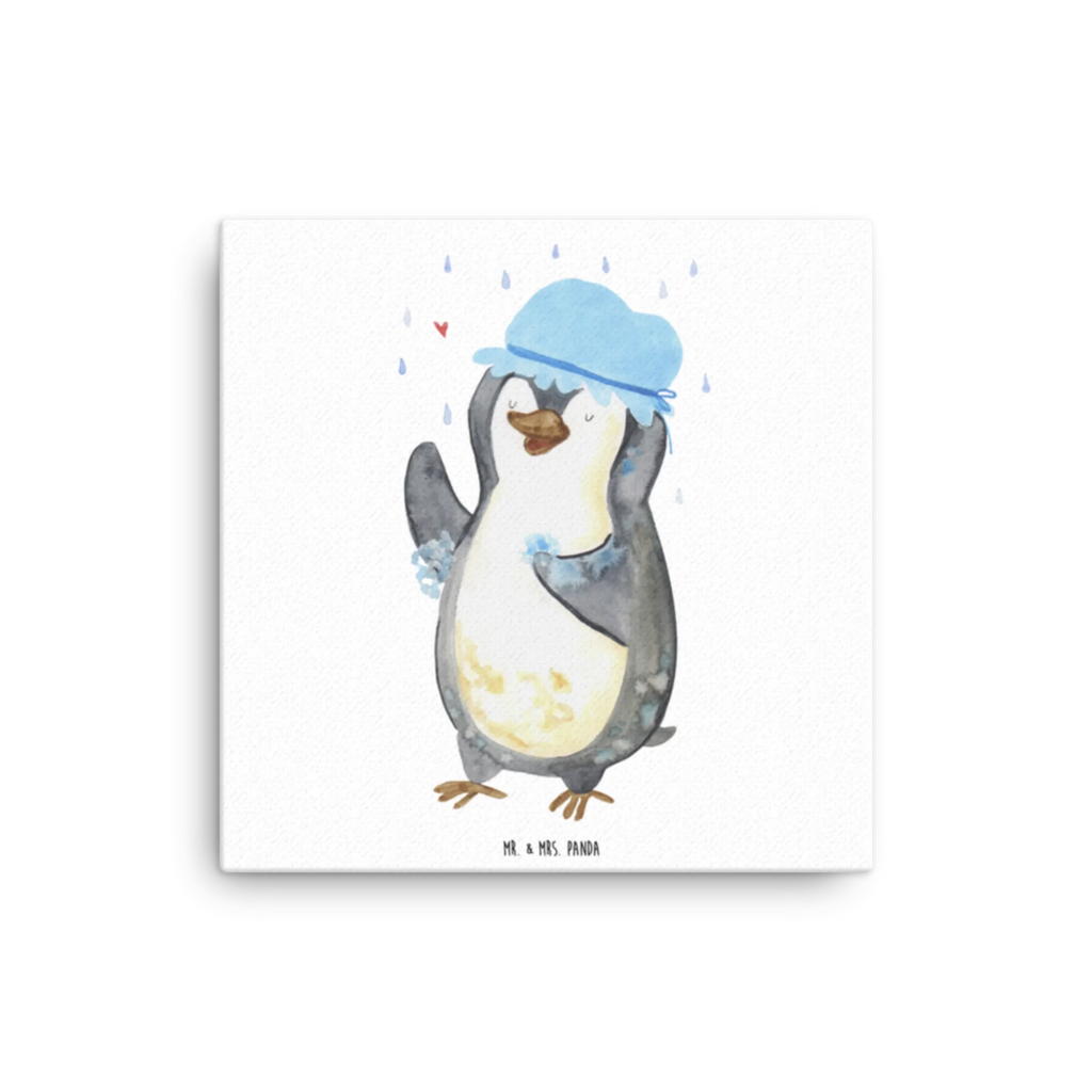 Canvas picture Penguin have a shower Leinwand, Kunstdruck, Pinguin, Lebensmotto, Pinguine, Neuanfang, glücklich sein, Dusche, Neustart, Duschen, Motivation