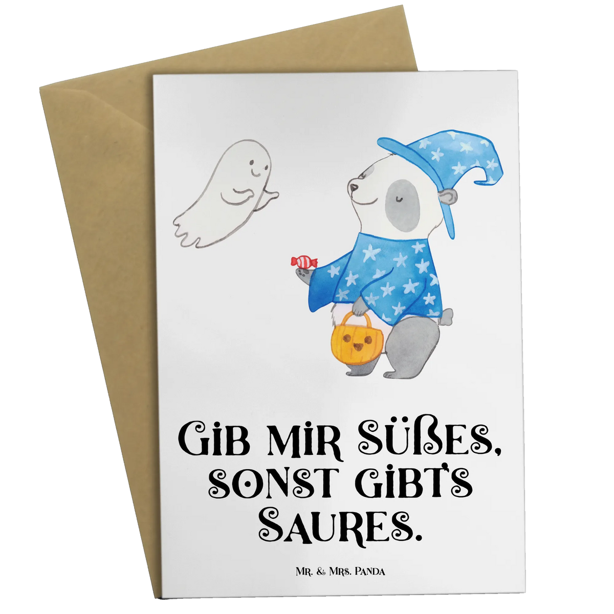 Grußkarte Panda Zauberer abiturkarte, osterkarten, Beileidskarte, glückwunschkarten, Motivkarte, jubiläumskarte, babykarte, hochzeitskarten, firmungskarte, spruchkarte, genesungskarte, Grußkarte, weihnachtskarten, valentinstagskarte, Glückwunschkarte, kommunionskarte, Grußkarten, Klappkarte, dankeskarten, vatertagskarte, neujahrskarte, osterkarte, einladungskarten, Schenken, Geschenke, Deko, Dekoration, Halloween, Martinssingen, Gespenst, Halloween Deko, Süßes Sonst Gibt's Saures, Panda, Zauberer, Trick Or Treat