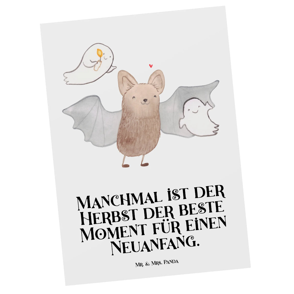 Postcard Bat Ghosts decoration, Martin singing, decor, giving, gifts