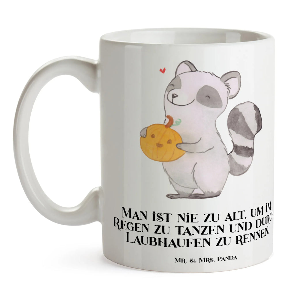 Kubek szop pracz dynia Kaffeetasse, Keramiktasse, Tasse mit Motiven, Tasse mit Zitaten, Porzellantasse, Tasse, Geschenktasse, Teetasse, Bürotasse, Halloween, Deko, Martinssingen, Dekoration, Geschenke, Schenken, Trick or Treat, Waschbär, Kürbis, Halloween Deko, Süßes sonst gibt's saures
